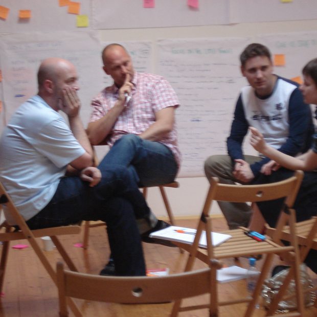 A team working through the method together