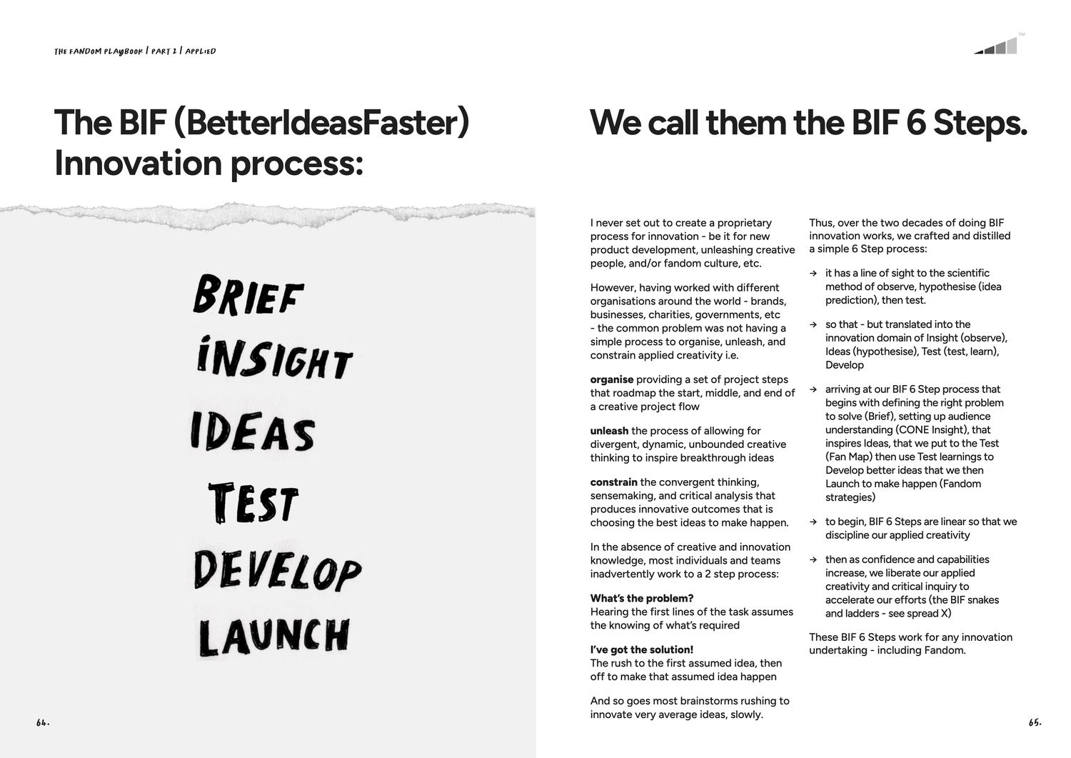 Concepts aimed behaviour by behaviour, from the Applied part of the Program